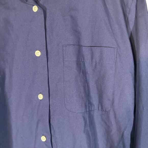 Orvis Navy Blue Collared Cotton Blend Long Sleeve Button Down Shirt Women Sz 14 - Picture 5 of 9